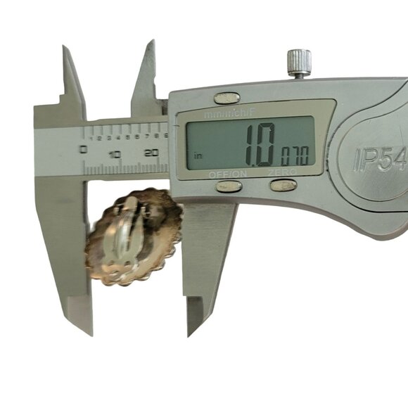 Sterling 925 Mexico Mahogany Obsidian Oval Clip On Earrings K49 - Picture 8 of 9